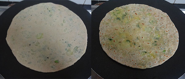 cooking aloo paratha