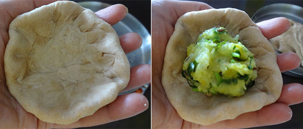 making aloo paratha