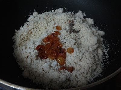 mixing ingredients for avalakki unde or poha laddu or aval ladoo