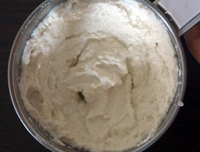 grinding almonds and cashews for badam burfi or badam katli