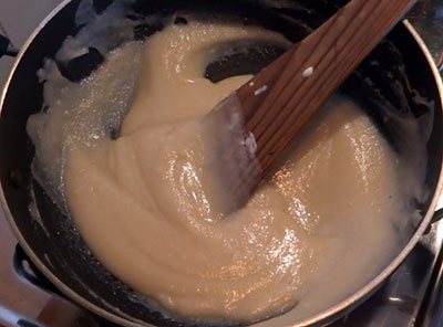 stirring for badam burfi or badam katli