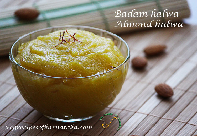 badam halwa or almond halwa recipe