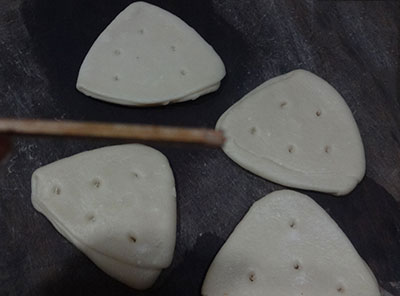 pricking badam puri or badami poori