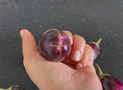 brinjals for badanekayi mosaru gojju recipe