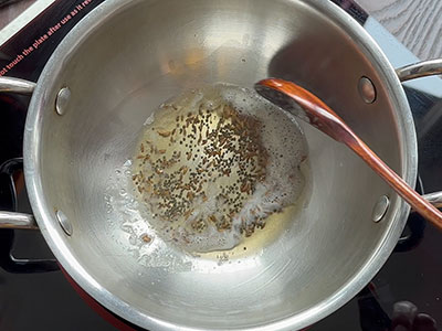 tempering for badanekayi rasa palya or brinjal gojju recipe