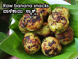 balekai snacks, raw banana balls