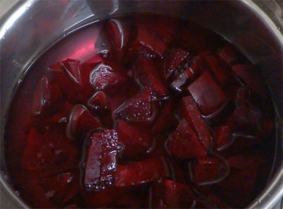 chopped beetroot for beetroot rasam or beetroot saaru recipe