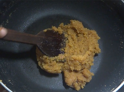 Ghee for bella kayi burfi or coconut jaggery burfi