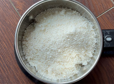 dry coconut for bendekai mirpudi or ladies finger chutney powder recipe