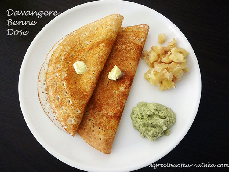 Davanagere benne dose recipe, how to make davangere benne dosa