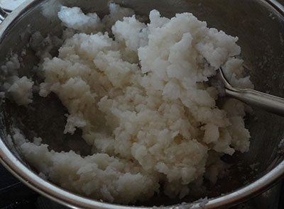 rice flour dough for bili holige or obbattu