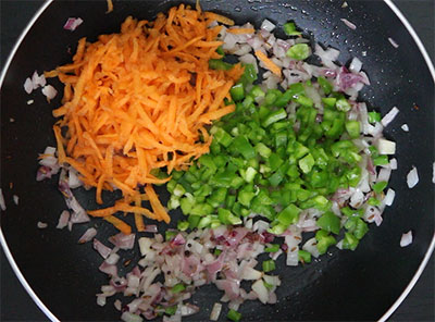 carrot and capsicum for iyengar bread toast or masala bread toast