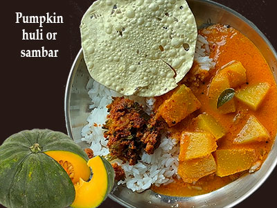 Pumpkin or chinikayi sambar recipe