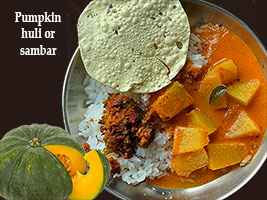 Pumpkin or chinikayi sambar recipe