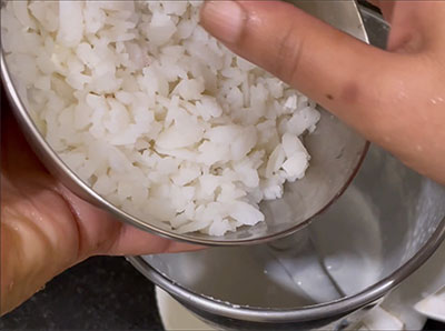 soaked beaten rice for coconut dosa or tenginakayi dose