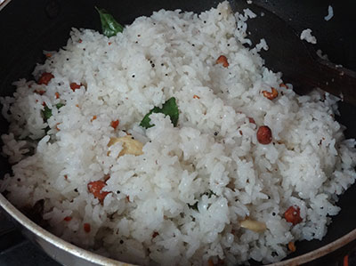 mixing coconut rice