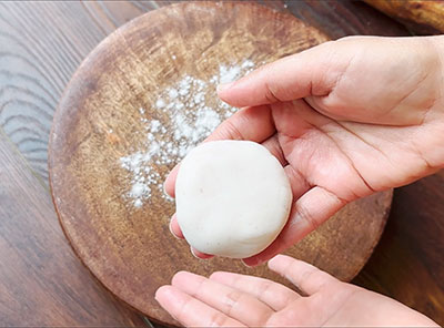 dough for kayi rotti or coconut roti recipe