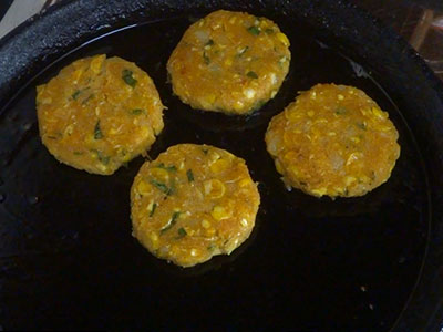 shallow frying corn cutlet or jola cutlet