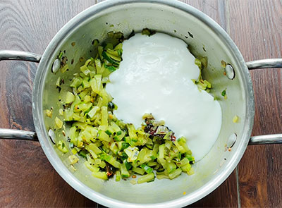 making southekayi mosaru palya or cucumber raita recipe