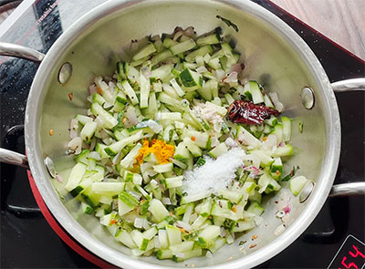 salt for southekayi mosaru palya or cucumber raita recipe