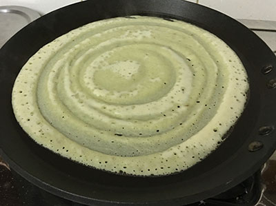 making dal dosa or bele dose or pancharatna dosa