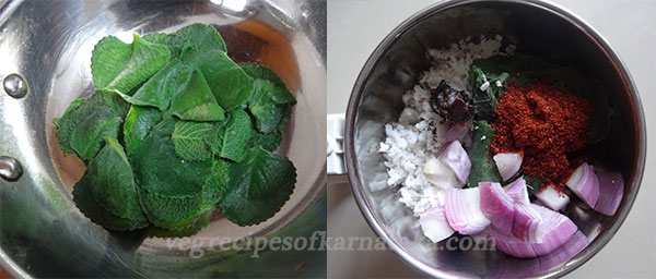 frying and grinding for doddapatre and onion chutney