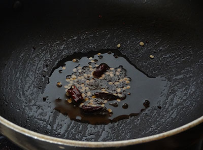 tempering for drakshi gojju or raisins curry