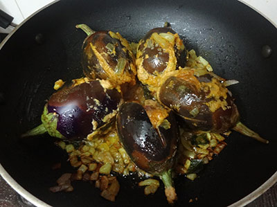 cooking brinjals for ennegayi recipe