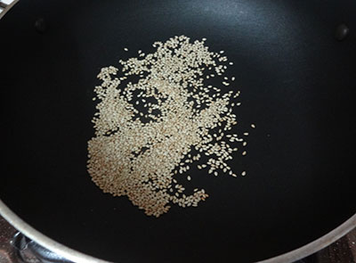 roasting sesame seeds for brinjals for ennegayi recipe