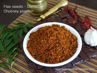 agase chutney pudi or flax seeds chutney powder