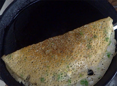 godi dose or atta dosa on iron pan