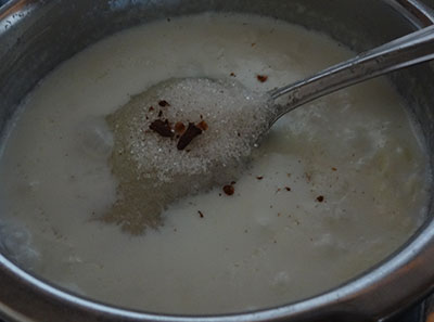 sugar and cloves for halu payasa or rice kheer