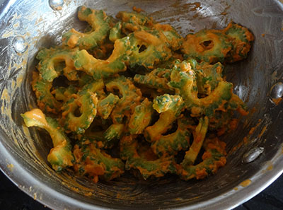 pakoda or bajji dough for hagalakai pakoda or bittergourd chips or karela fry