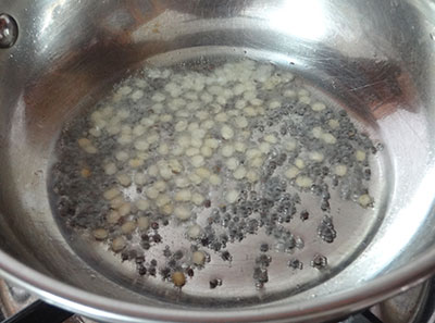 tempering for hagalakayi palya or bitter gourd stir fry