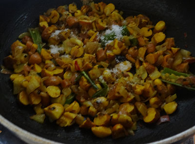 salt for halasina beejada palya or jackfruit seeds stir fry