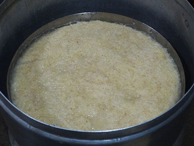 batter on banana leaf for halasina hannina gatti or jackfruit kadubu