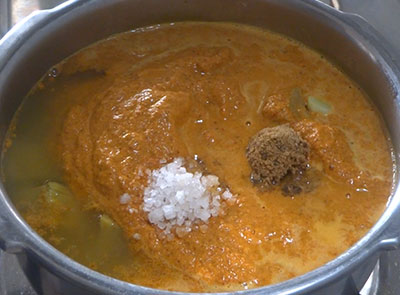 ground masala for halasinakayi huli or raw jackfruit sambar