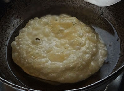 making poori halu holige or hal obbattu in sugar syrup