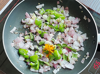 turmeric and hing for heerekayi gojju or ridgegourd recipe