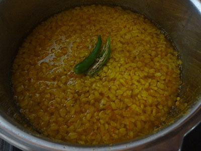 green chili for hesaru bele saaru or mung dal rasam