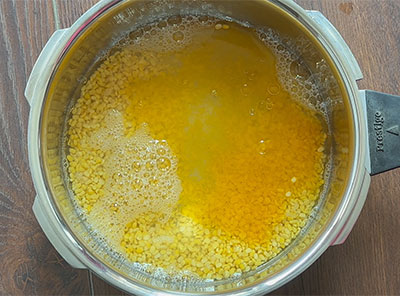 rinsed toor dal for hesaru bele kattu saaru or kat saru recipe