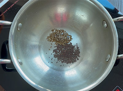 tempering for hesaru bele kattu saaru or kat saru recipe