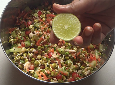 lemon juice for hesarukalu kosambari or moong sprouts salad