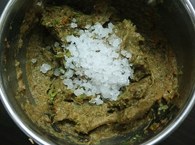 grinding hunasekai thokku or hunase thokku