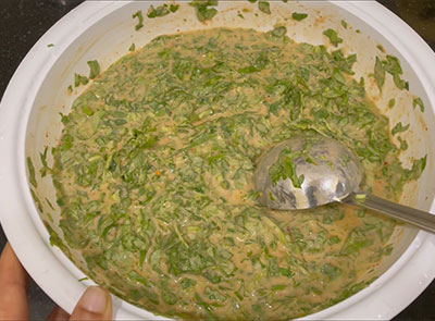 batter for menthe soppu dose or methi leaves dosa