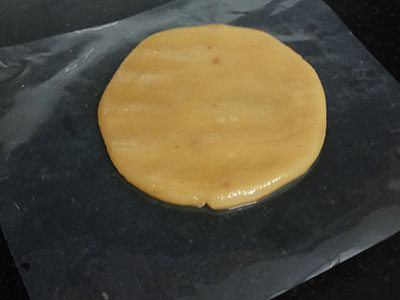 making athrasa or kajjaya on a plastic sheet