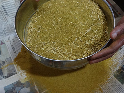 sieving kashaya powder or kashaya pudi