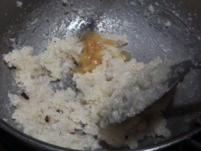 Ghee for coconut burfi or kayi paaka