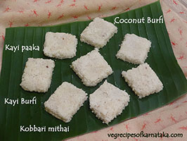 kobbari mithai or kayi burfi recipe