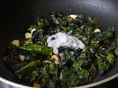 salt and tamarind for kesuvina ele chutney or taro leaves chutney